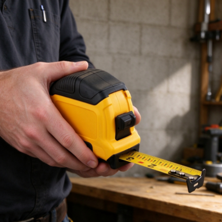 Heavy-Duty Retractable Tape Measure (with Shock-Resistant Rubber Housing)
