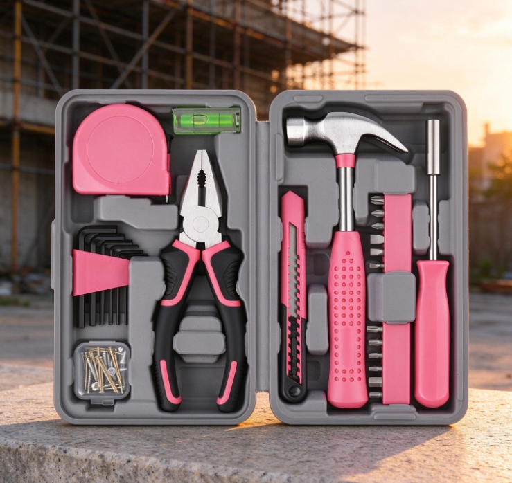 Pink Mini Household Tool Set – Compact, Portable Screwdriver & Repair Kit - Image 2