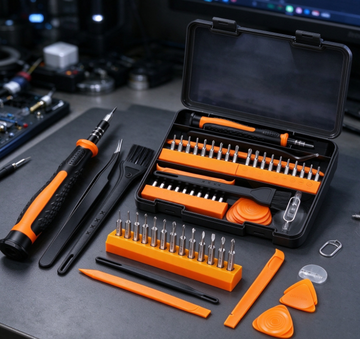 Orange Precision Screwdriver Set for Electronics Repair