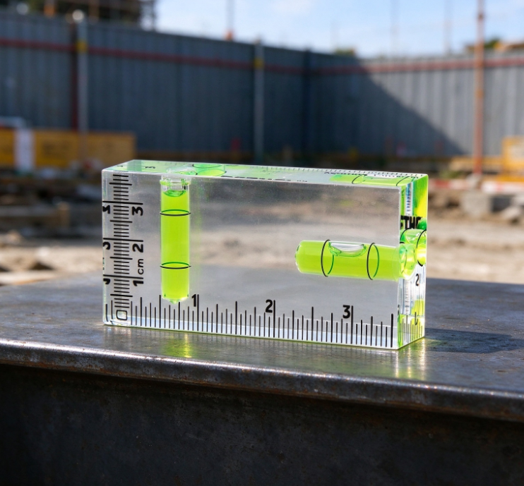 Transparent Acrylic Mini Spirit Level with Scale – Dual-Bubble Block Level - Image 2