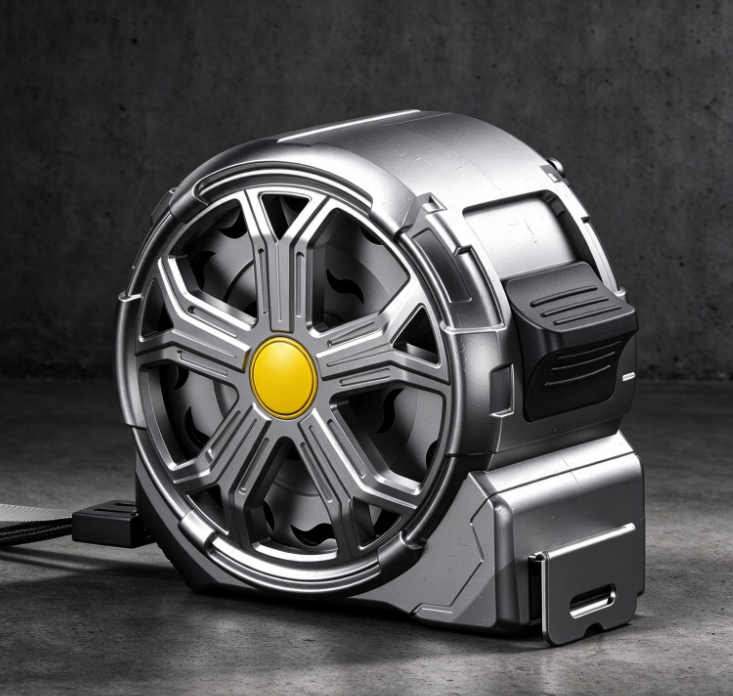 Wheel-Inspired Creative Tape Measure – Silver Decorative Handheld Tape Measure