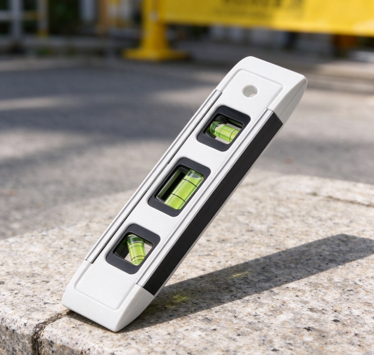 3-Vial Mini "Torpedo-Style" Spirit Level – Compact Level in Black and White - Image 2