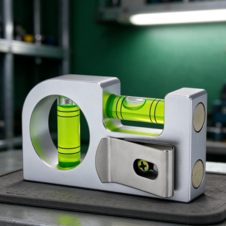 Aluminum Alloy Magnetic Mini Spirit Level – Pocket-Sized, Dual-Vial Leveling Tool